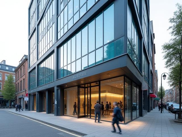 Außenansicht des Bürogebäudes in Camden High Street, London